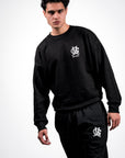 LOGO-EMBOSSED SWEATSHIRT | BLACK 450-GSM