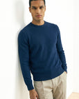 KNITTED ROUND NECK JUMPER | NAVY