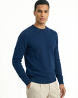 KNITTED ROUND NECK JUMPER | NAVY