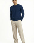 KNITTED ROUND NECK JUMPER | NAVY