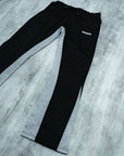 FLARED TRACKSUIT PANTS | BLACK & GREY