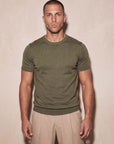 MILANO KNIT T-SHIRT | OLIVE GREEN