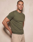 MILANO KNIT T-SHIRT | OLIVE GREEN