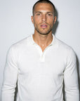 LONG SLEEVE KNITTED POLO | WHITE