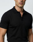 SHORT SLEEVE KNITTED POLO | BLACK