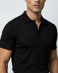 SHORT SLEEVE KNITTED POLO | BLACK