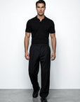 SHORT SLEEVE KNITTED POLO | BLACK