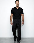 SHORT SLEEVE KNITTED POLO | BLACK