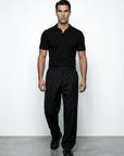 SHORT SLEEVE KNITTED POLO | BLACK