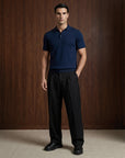 SHORT SLEEVE KNITTED POLO | NAVY