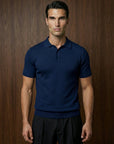 SHORT SLEEVE KNITTED POLO | NAVY