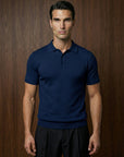 SHORT SLEEVE KNITTED POLO | NAVY