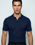 SHORT SLEEVE KNITTED POLO | NAVY
