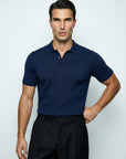 SHORT SLEEVE KNITTED POLO | NAVY