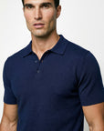 SHORT SLEEVE KNITTED POLO | NAVY