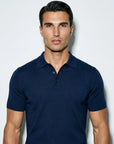 SHORT SLEEVE KNITTED POLO | NAVY