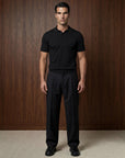 SHORT SLEEVE KNITTED POLO | BLACK