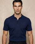 SHORT SLEEVE KNITTED POLO | NAVY