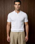 SHORT SLEEVE KNITTED POLO | WHITE