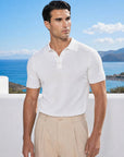 SHORT SLEEVE KNITTED POLO | WHITE