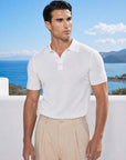 SHORT SLEEVE KNITTED POLO | WHITE