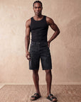 REGULAR FIT DENIM SHORTS | BLACK