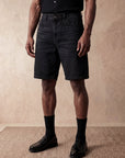 REGULAR FIT DENIM SHORTS | BLACK