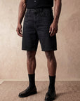 REGULAR FIT DENIM SHORTS | BLACK