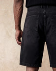REGULAR FIT DENIM SHORTS | BLACK