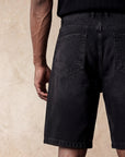 REGULAR FIT DENIM SHORTS | BLACK