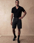 REGULAR FIT DENIM SHORTS | BLACK