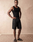 REGULAR FIT DENIM SHORTS | BLACK