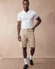REGULAR FIT DENIM SHORTS | KHAKI
