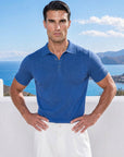 SHORT SLEEVE KNITTED POLO | BLUE