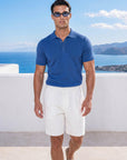 SHORT SLEEVE KNITTED POLO | BLUE