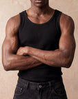 RIBBED TANK TOP | BLACK