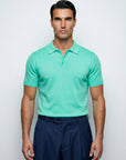 SHORT SLEEVE KNITTED POLO | WATER GREEN