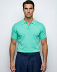 SHORT SLEEVE KNITTED POLO | WATER GREEN