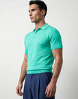 SHORT SLEEVE KNITTED POLO | WATER GREEN