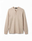 WAFFLE KNIT HENLEY | BEIGE