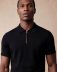 Half-Zip Knit Polo | Black