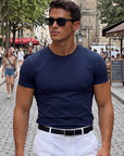 BASIC SLIM-FIT T-SHIRT | NAVY