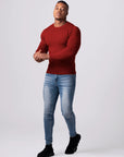 KNITTED ROUND NECK JUMPER | WINE