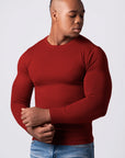 KNITTED ROUND NECK JUMPER | WINE