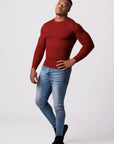 KNITTED ROUND NECK JUMPER | WINE