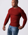 KNITTED ROUND NECK JUMPER | WINE