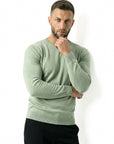 KNITTED ROUND NECK JUMPER | PASTEL GREEN
