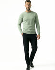 KNITTED ROUND NECK JUMPER | PASTEL GREEN