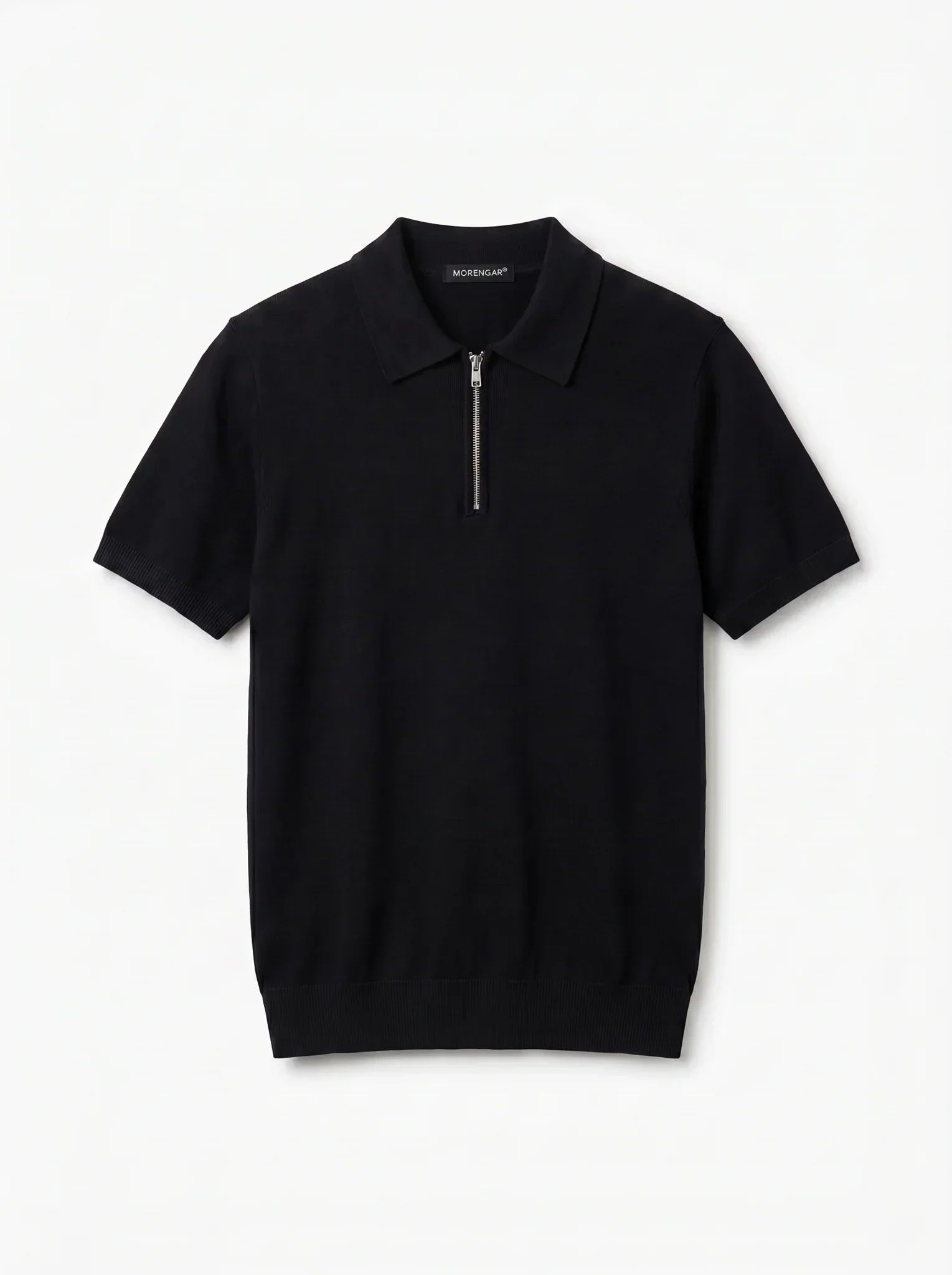 HALF-ZIP KNIT POLO | BLACK – Morengar