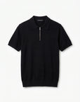 Morengar black knit polo shirt, product photo